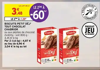 Intermarché Hyper Biscuits Petit Déj'Tout Chocolat Chabrior offre