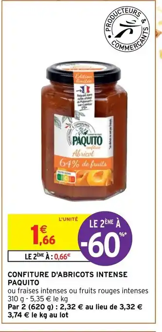 Intermarché Hyper Confiture D'Abricots Intense Paquito offre