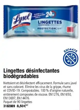 Lingettes désinfectantes biodégradables