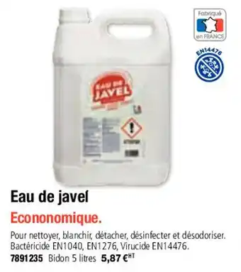 Plein ciel Eau de javel offre