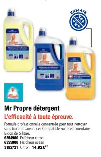 Plein ciel Mr propre détergent offre