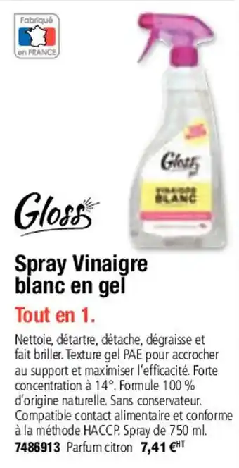 Spray vinaigre blanc en gel