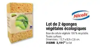 Plein ciel Lot de 2 éponges végétales écologiques offre