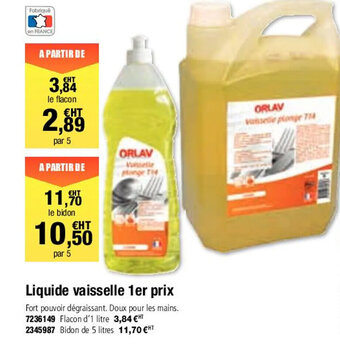 Plein ciel Liquide vaisselle 1er prix offre