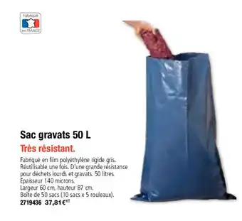 Plein ciel Sac gravats 50 L offre