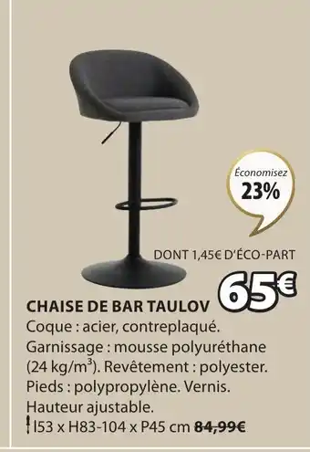 JYSK Chaise De Bar Taulov offre