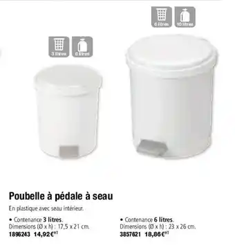 Poubelle à pédale à seau