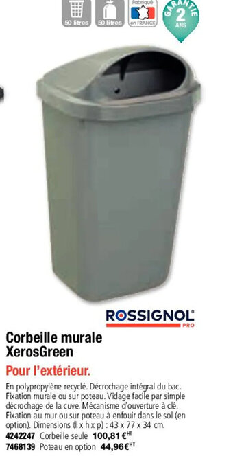 Plein ciel Corbeille murale xerosgreen offre