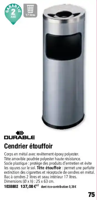 Plein ciel Cendrier étouffoir offre