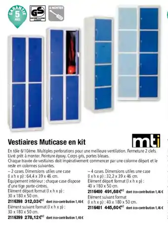 Vestiaires muticase en kit