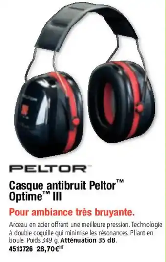 Casque antibruit peltor optime III