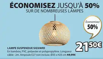 JYSK Lampe Suspende Sigvard offre