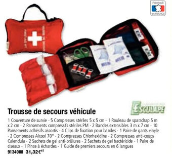 Plein ciel Trousse de secours véhicule offre