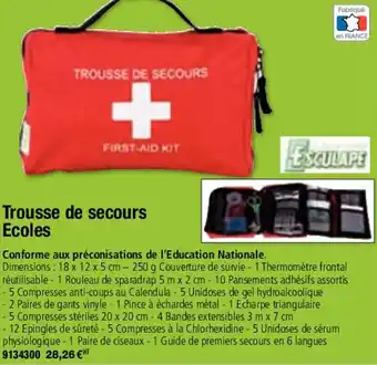 Plein ciel Trousse de secours ecoles offre