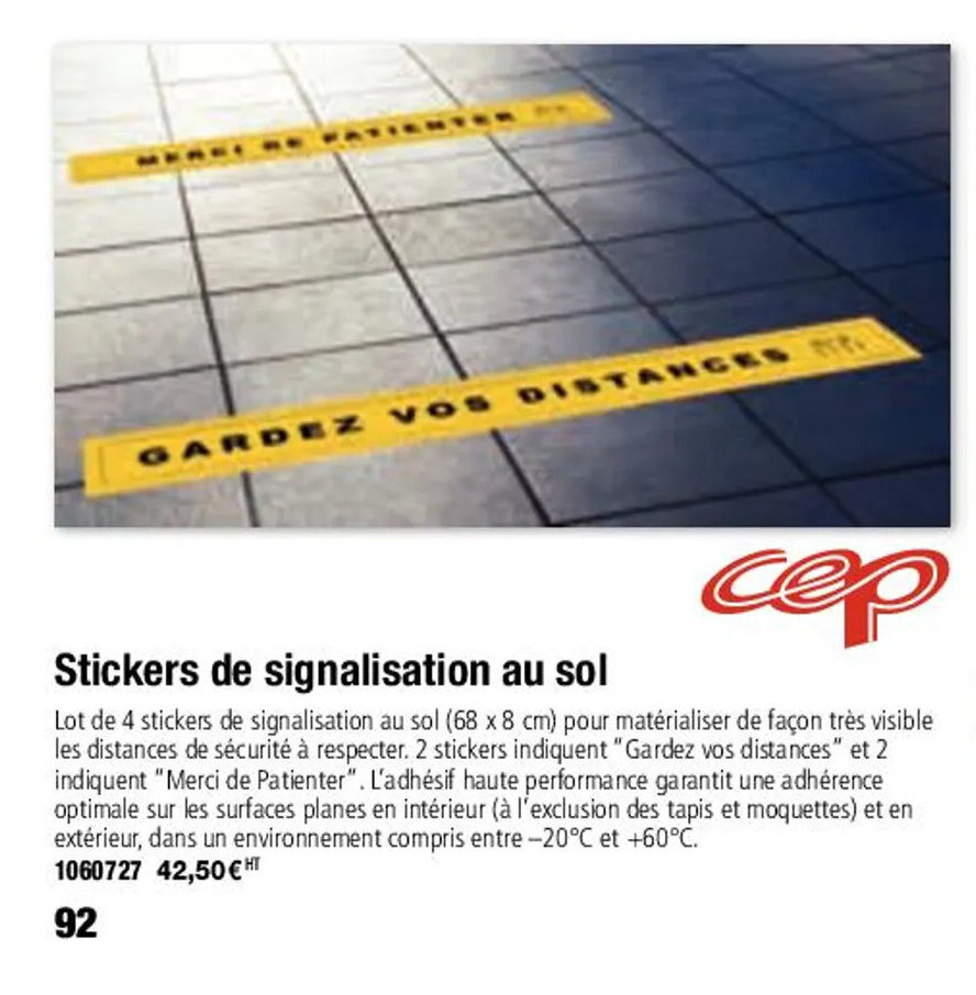 Plein ciel Stickers de signalisation au sol offre