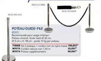 Poteau guide-file