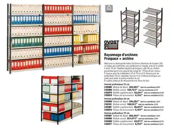 Rayonnage d'archives prospace + archive