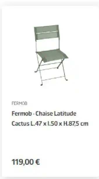 Jardiland Fermob- Chaise Latitude Cactus offre