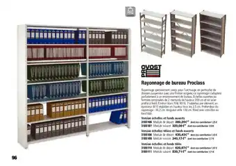Rayonnage de bureau proclass