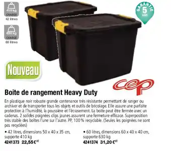 Boîte de rangement heavy duty