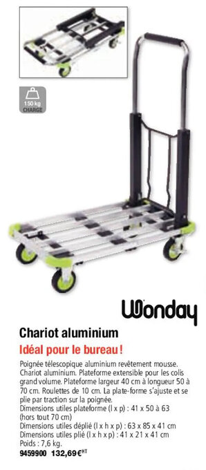 Plein ciel Chariot aluminium offre