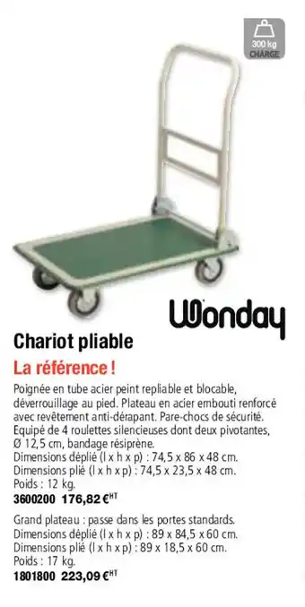 Chariot pliable
