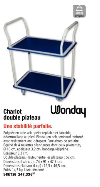 Plein ciel Chariot double plateau offre