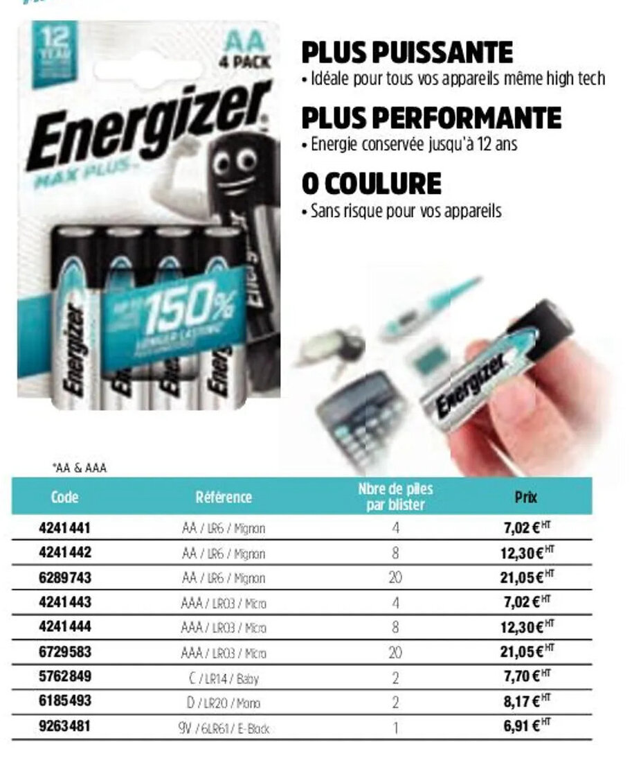 Plein ciel Plus puissante energizer offre