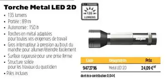 Plein ciel Torche metal LED 2D offre