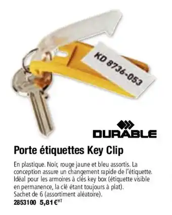 Plein ciel Porte étiquettes key clip offre