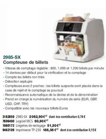 Compteuse de billets