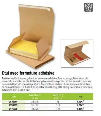 Plein ciel Etui avec fermeture adhésive offre