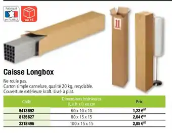Plein ciel Caisse longbox offre