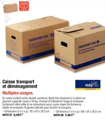 Caisse transport et déménagement