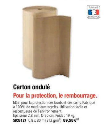 Plein ciel Carton ondulé offre