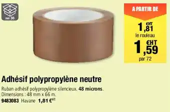 Plein ciel Adhésif polypropylène neutre offre
