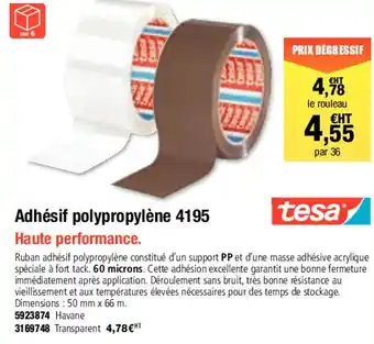 Plein ciel Adhésif polypropylène 4195 offre