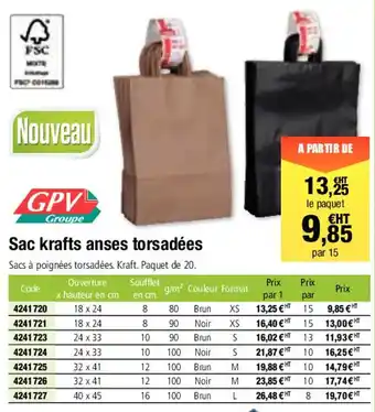 Plein ciel Sac krafts anses torsadées offre