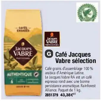 Plein ciel Café jacques vabre sélection offre