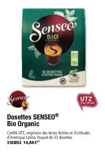 Dosettes SENSEO bio organic