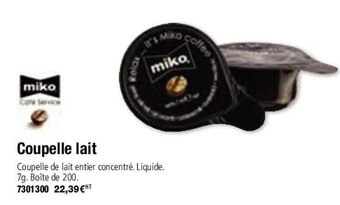 Plein ciel Coupelle lait offre