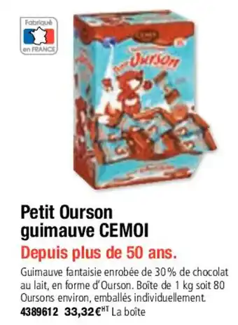 Petit ourson guimauve CEMOI