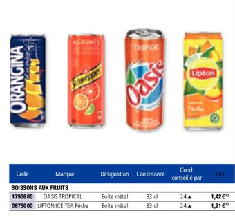 Plein ciel Boissons aux fruits offre