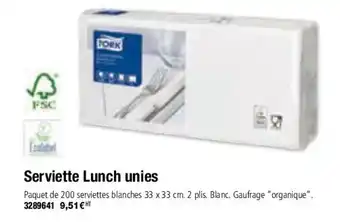 Serviette lunch unies