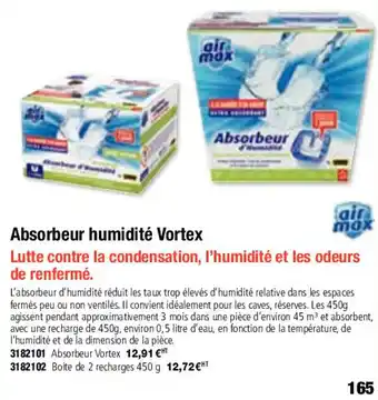 Absorbeur humidité vortex