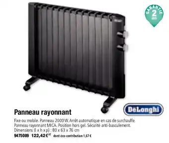 Panneau rayonnant