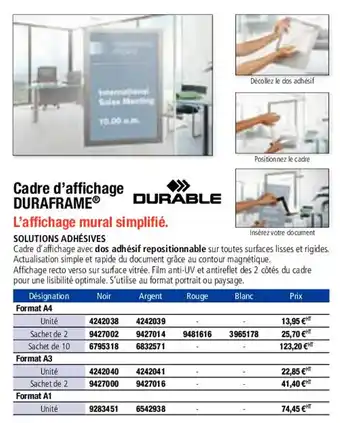 Cadre d'affichage DURAFRAME