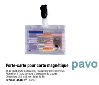 Porte-carte pour carte magnétique