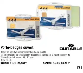 Porte-badges ouvert