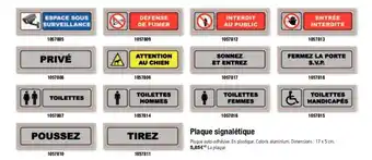 Plaque signalétique